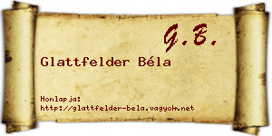 Glattfelder Béla névjegykártya